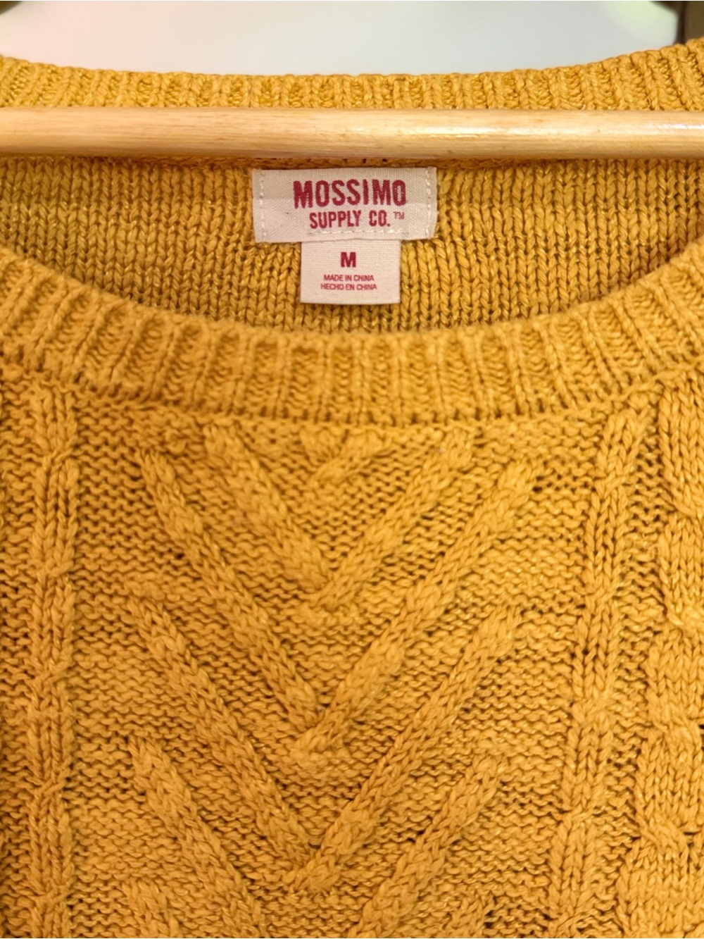 Mossimo Supply Co. Cable Knit Crewneck Sweater - Mustard - Picture 3 of 3